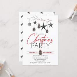 Weihnachts-Party Elegante skandinavische Ornamente Einladung