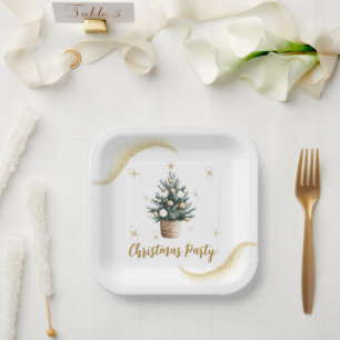 Weihnachts-Party Elegantes Goldenes Dessert Pappteller