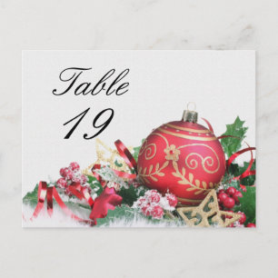 Weihnachts-Party-Event-Tischnummer Postkarte