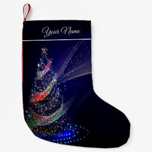 Weihnachts Party farbenfrohe Bäume Navy Blue Rusti Kleiner Weihnachtsstrumpf