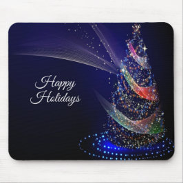 Weihnachts Party farbenfrohe Bäume Navy Blue Rusti Mousepad