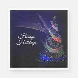 Weihnachts Party farbenfrohe Bäume Navy Blue Rusti Serviette