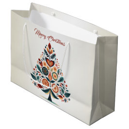 Weihnachts-Party Farbenfrohe Bäume Skandinavien Fo Große Geschenktüte