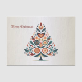 Weihnachts-Party Farbenfrohe Bäume Skandinavien Fo Seidenpapier