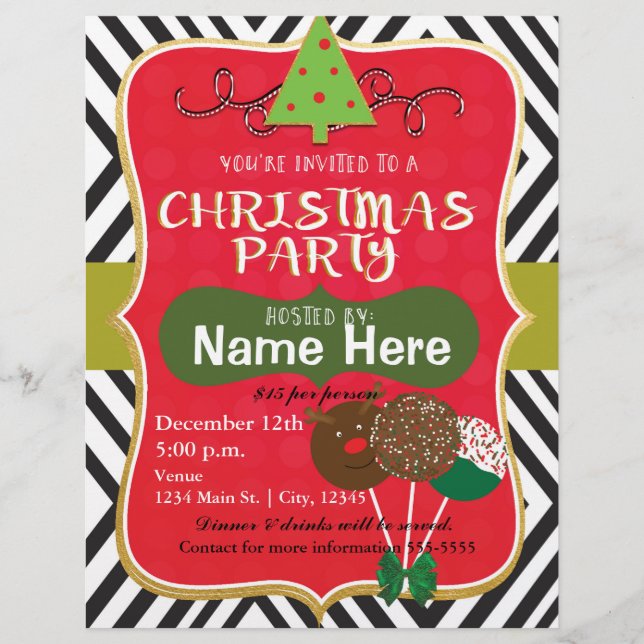 Weihnachts-Party Feiertag Flyer Poster (Vorne)