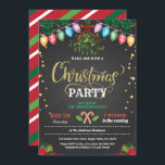 Weihnachts-Party Feiertag Party-chalkboard mistlet Einladung<br><div class="desc">[Alle Texte sind editierbar,  außer "Weihnachten"]Holen Sie sich dieses stilvolle Design jetzt!
Beruf: Weihnachten,  FeiertagThema: Kuss unter dem mistletoeStyle: modern,  elegant,  fröhlich,  lustigFarben: Rot,  Weiß,  Grün,  Festfarben,  Imitate Gold Grafik: Chalkboard Hintergrund,  Weihnachtskandinken,  farbenfrohe Weihnachtssaitenlicht,  Misteloe,  Weihnachtsweihnachtsweih,  Blume,  Imitate goldene Konfetti</div>