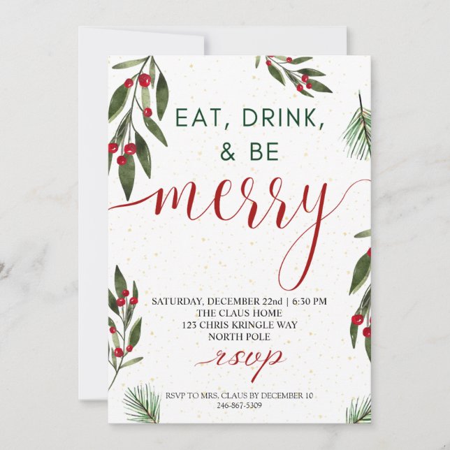 Weihnachts-Party Feiertagskarte (Vorderseite)