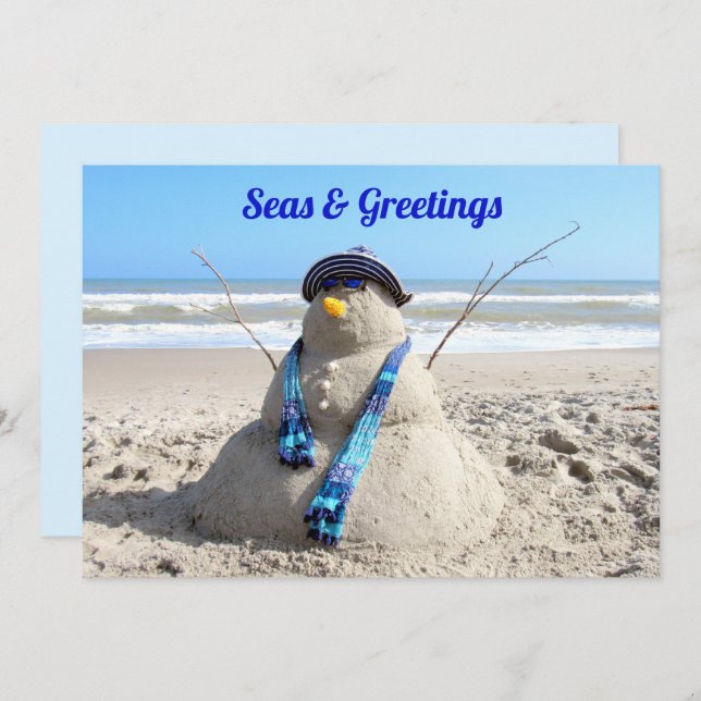 Weihnachts-Party Florida Snowman Einladung (Vorne/Hinten)