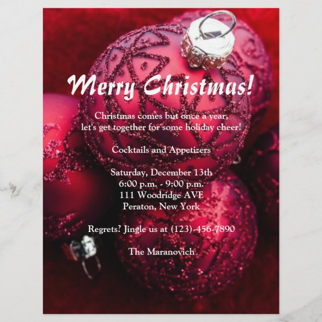 Weihnachts-Party Flyer Einladung (Vorne)