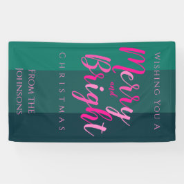 Weihnachts-Party fröhlich und hell Rosa und Grün Banner