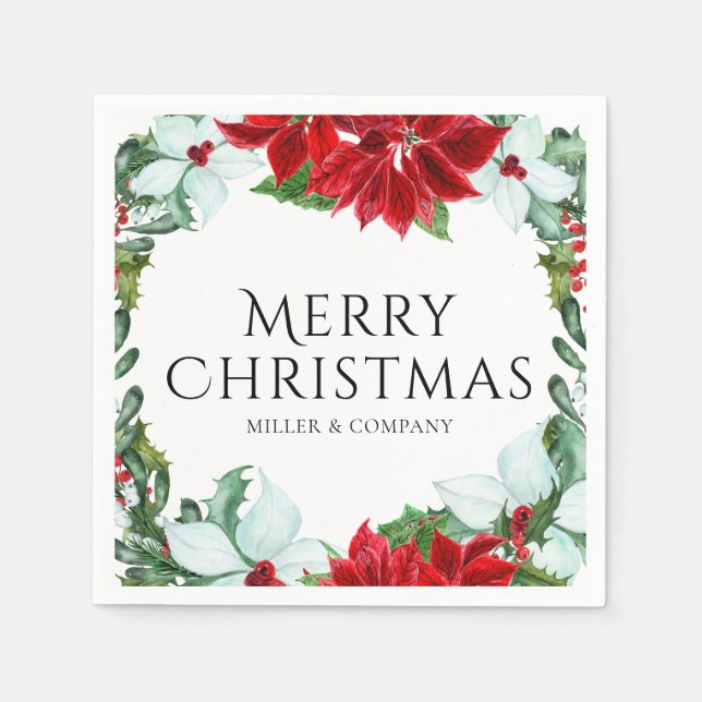 Weihnachts-Party für Unternehmen Moderne Feiertage Serviette (Vorderseite)