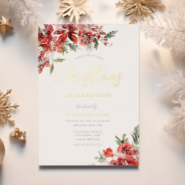 Weihnachts-Party Gala Gold Folieneinladung