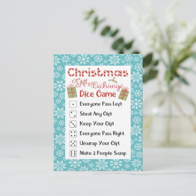 Weihnachts Party Game Card Weihnachten Dirty Santa (Stehend Vorderseite)