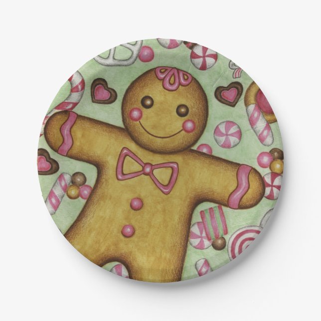 Weihnachts-Party Gingerbread Boy Paper Teller (Vorderseite)