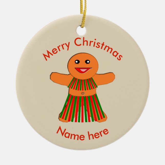 Weihnachts-Party Gingerbread Frau Custom Ornament (Vorne)