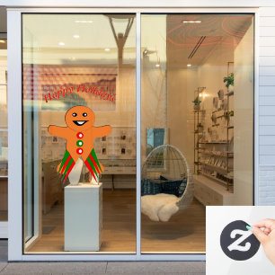Weihnachts-Party Gingerbread Man Custom Fensteraufkleber