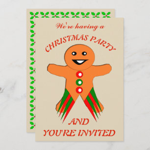 Weihnachts-Party Gingerbread Man Custom lädt ein Einladung