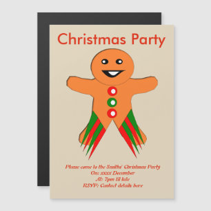 Weihnachts-Party Gingerbread Man Custom lädt ein Magneteinladung