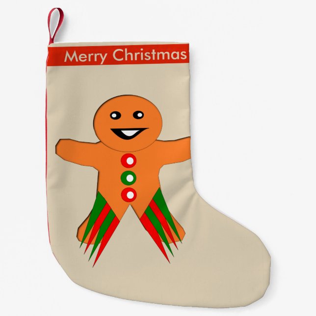 Weihnachts-Party Gingerbread Man Custom Strumpf Kleiner Weihnachtsstrumpf (Vorderseite)