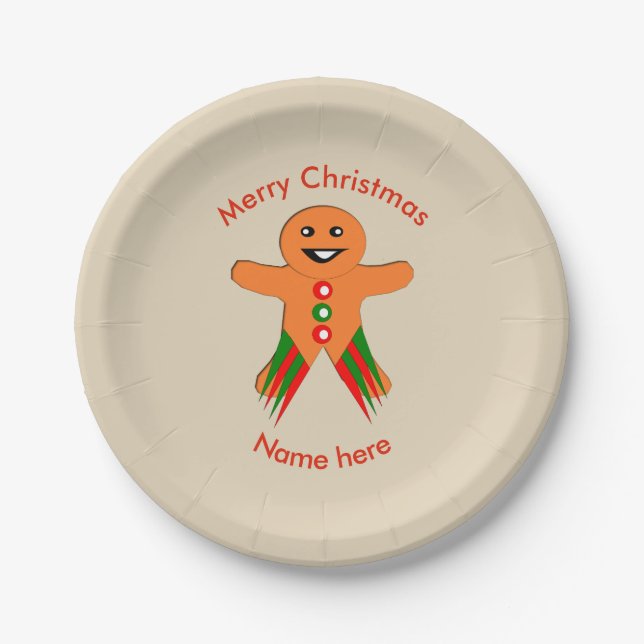 Weihnachts-Party Gingerbread Man Paper Party Plate Pappteller (Vorderseite)
