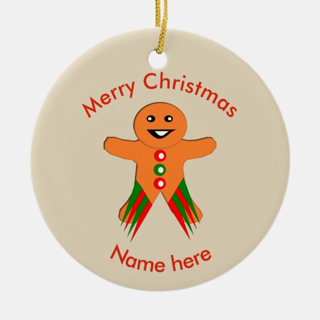 Weihnachts-Party Gingerbread Mann Custom Ornament (Vorne)