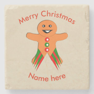 Weihnachts-Party Gingerbread Mann Stone Untersetze Steinuntersetzer