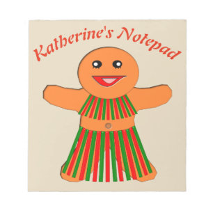 Weihnachts-Party Gingerbrot Frau Custom Notepad Notizblock