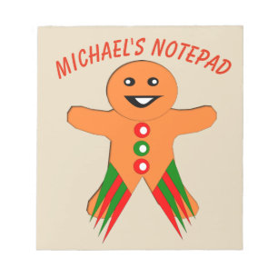 Weihnachts-Party Gingerbrot Man Custom Notepad Notizblock