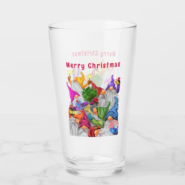 Weihnachts-Party Gnome Glass Glas (Vorderseite)