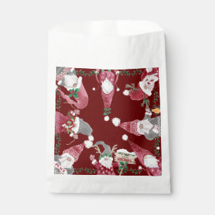 Weihnachts-Party Gnomes Holiday Burgund Wasserfarb Geschenktütchen