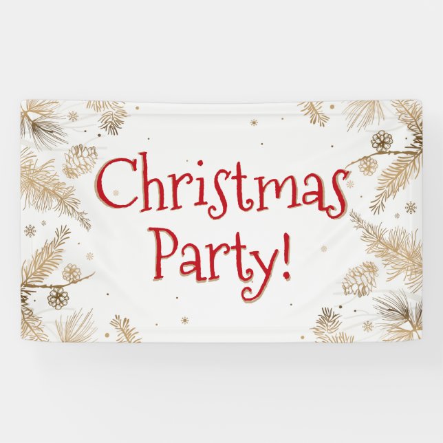 Weihnachts-Party, Goldakzent, Veränderung Banner (Horizontal)
