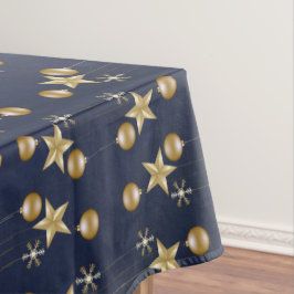 Weihnachts-Party Golden Ornaments Navy Tischdecke
