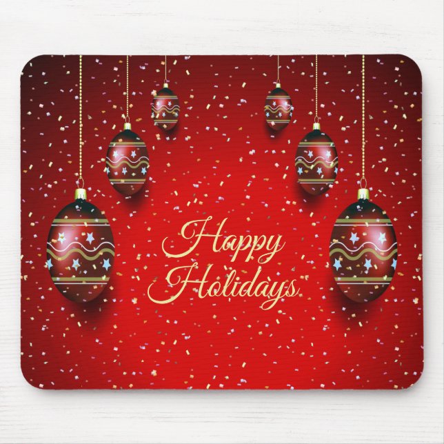Weihnachts-Party Golden Red Winter Holidays Mousepad (Vorne)