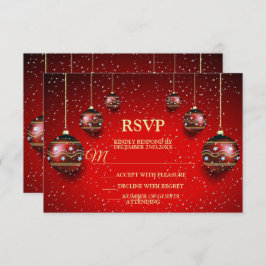Weihnachts-Party Golden Red Winter Holidays RSVP Karte