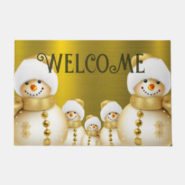 Weihnachts-Party Golden Snowman Winterurlaub Fußmatte