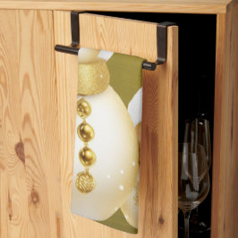 Weihnachts-Party Golden Snowman Winterurlaub Geschirrtuch