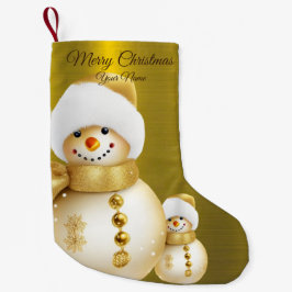 Weihnachts-Party Golden Snowman Winterurlaub Kleiner Weihnachtsstrumpf