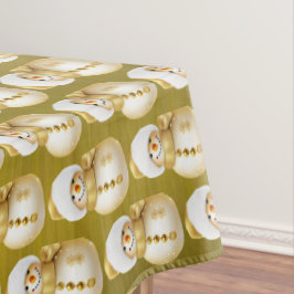 Weihnachts-Party Golden Snowman Winterurlaub Tischdecke