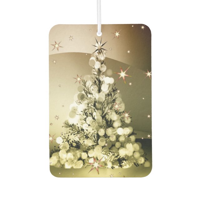 Weihnachts-Party Golden Tree Shiny Sparkle Autolufterfrischer (Vorderseite)