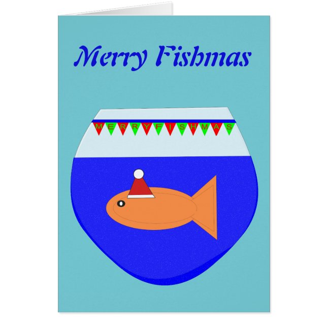 Weihnachts-Party Goldfish Custom Card (Vorne)