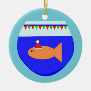Weihnachts-Party Goldfish Custom Ornament
