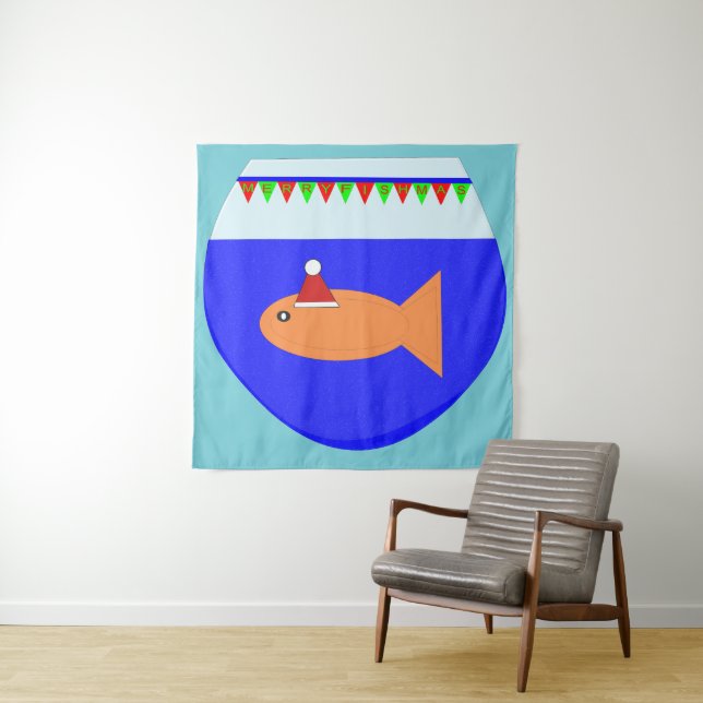 Weihnachts-Party Goldfish Custom Tapestry Wandteppich (Beispiel)