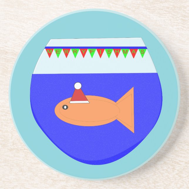 Weihnachts-Party Goldfish Custom Untersetzer (Vorne)