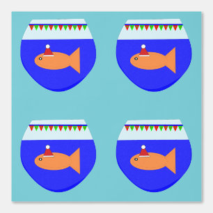 Weihnachts-Party Goldfish Gemustert Tapete