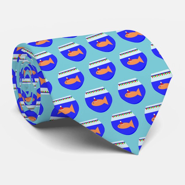 Weihnachts-Party Goldfish-Krawatte Krawatte (Gerollt)