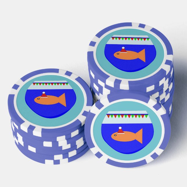 Weihnachts-Party Goldfish Pokerchips (Stapel)