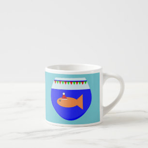 Weihnachts-Party Goldfish-Tasse Espressotasse