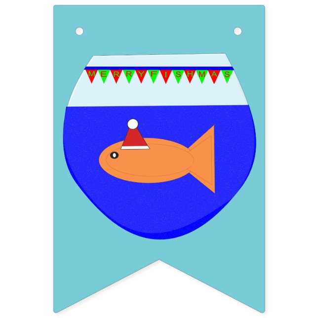 Weihnachts-Party Goldfish Wimpelkette (Erste Fahne)