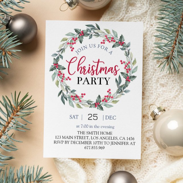 Weihnachts-Party Grün und Rot Einladung (Von Creator hochgeladen)