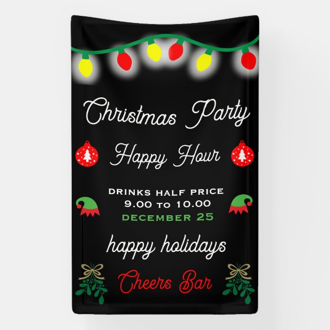 Weihnachts-Party Happy Hour Werbeaktion Banner (Vertikal)